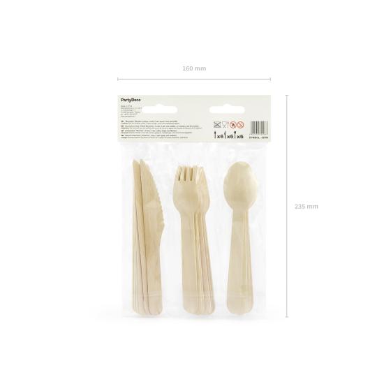 18 cubiertos multicolor de madera - Monster Collection 18 cubiertos multicolor de madera - Monster Collection