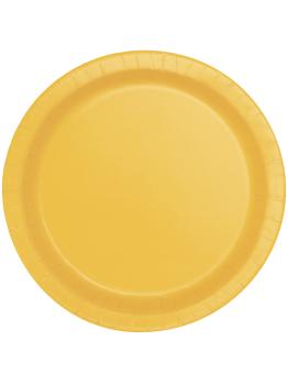 20 platos pequeños amarillos (18 cm) - Línea Colores Básicos