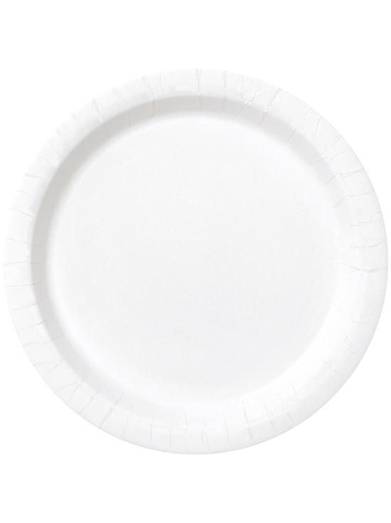 20 platos pequeños blancos (18 cm) - Línea Colores Básicos