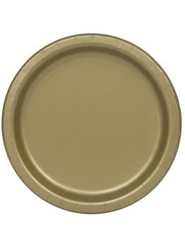 20 platos pequeños dorados (18 cm) - Línea Colores Básicos