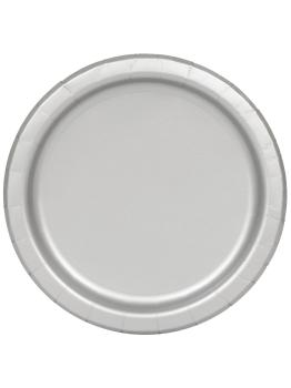 20 platos pequeños gris (18 cm) - Línea Colores Básicos