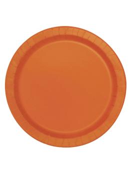 20 platos pequeños naranjas (18 cm) - Línea Colores Básicos