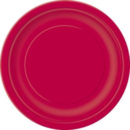 20 platos pequeños rojos (18 cm) - Línea Colores Básicos