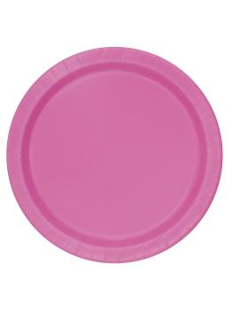 20 platos pequeños rosas (18 cm) - Línea Colores Básicos