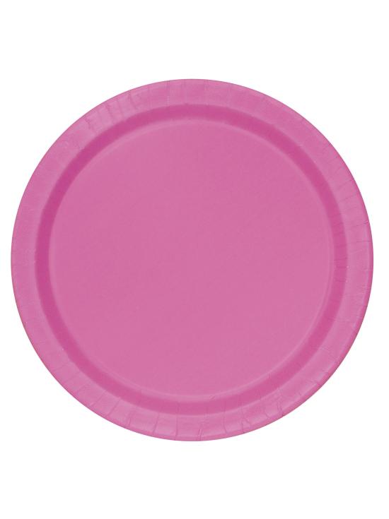 20 platos pequeños rosas (18 cm) - Línea Colores Básicos