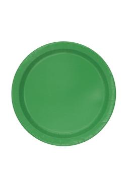 20 platos pequeños verde esmeralda (18 cm) - Línea Colores Básicos