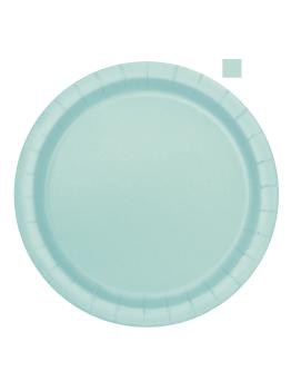 20 platos pequeños verde menta (18 cm)