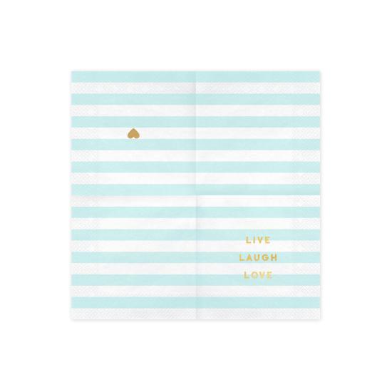 20 servilletas azul pastel con estampado "Live Laugh Love" de papel (33x33 cm) - Yummy