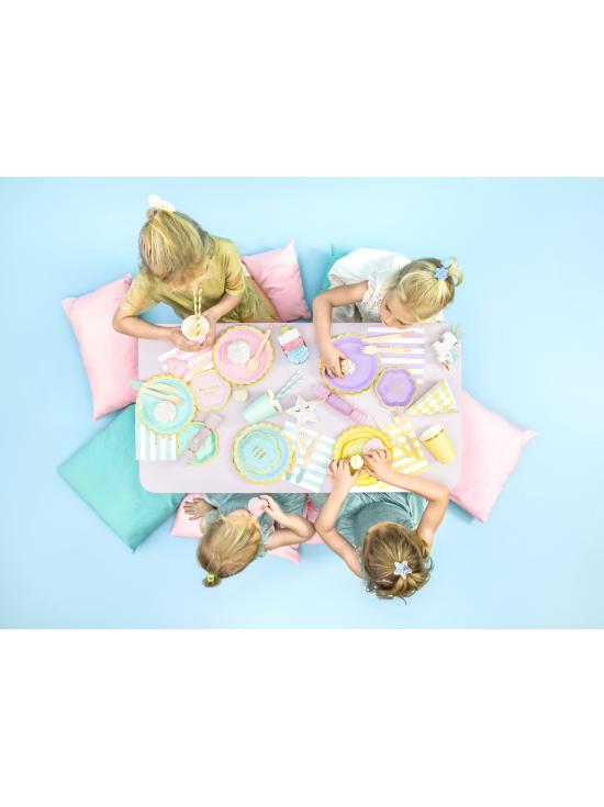 20 servilletas azul pastel con estampado "Live Laugh Love" de papel (33x33 cm) - Yummy