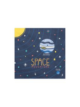 20 servilletas azules con estampado "Space Adventure" de papel (33x33 cm) - Space Party