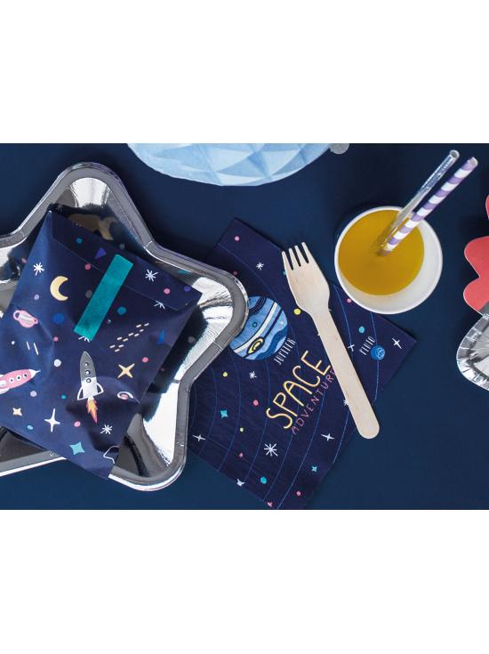 20 servilletas azules con estampado "Space Adventure" de papel (33x33 cm) - Space Party