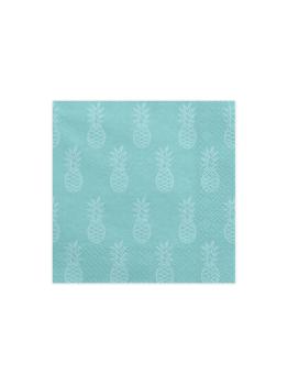 20 servilletas azules con piñas (33x33cm) - Aloha Turquoise