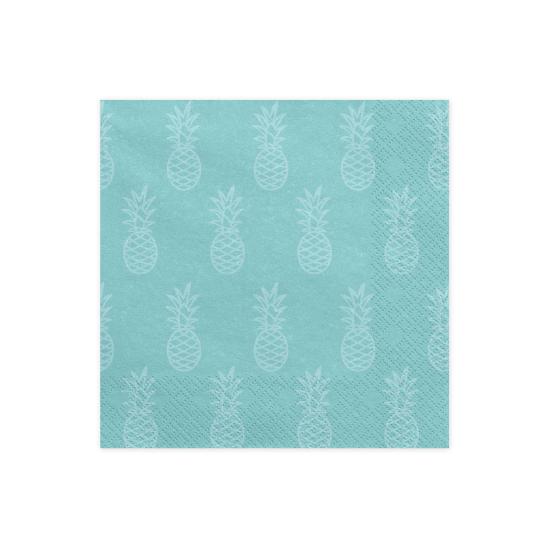20 servilletas azules con piñas (33x33cm) - Aloha Turquoise 20 servilletas azules con piñas (33x33cm) - Aloha Turquoise