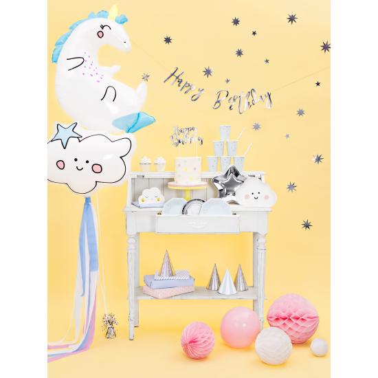 20 servilletas blancas con forma de nube de papel (32x19 cm) - Golden Sky