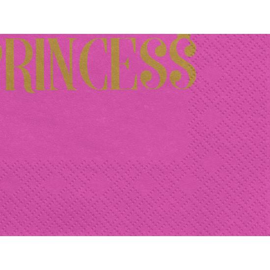 20 servilletas fucsias "Princess" de papel (33x33 cm) - Princess Party