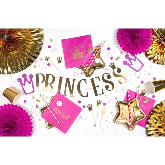20 servilletas fucsias "Princess" de papel (33x33 cm) - Princess Party