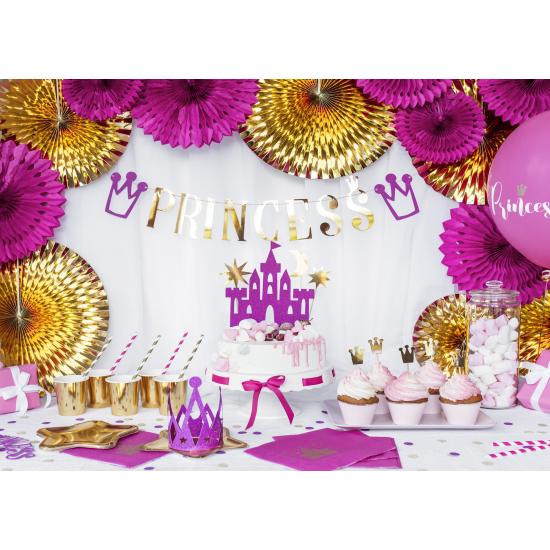 20 servilletas fucsias "Princess" de papel (33x33 cm) - Princess Party
