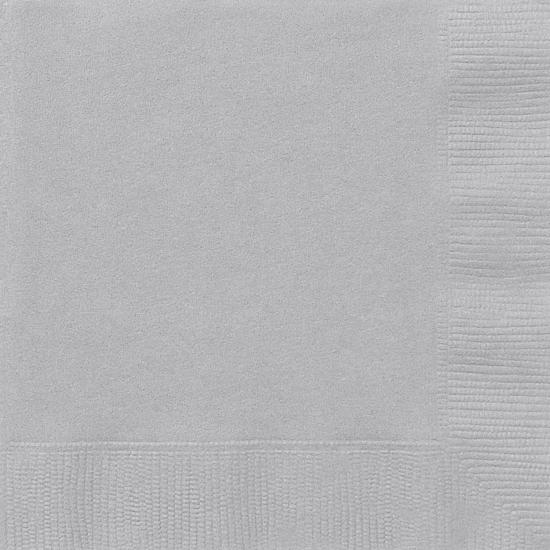 20 servilletas plateadas (33x33 cm) - Línea Colores Básicos