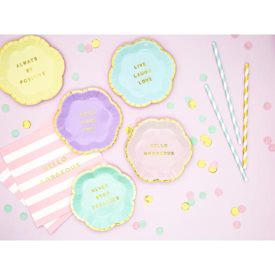 20 servilletas rosa pastel con estampado "Hello Gorgeous" de papel (33x33 cm) - Yummy