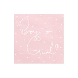 20 servilletas rosas y azules "Boy Or Girl" de papel (33x33 cm) - Gender Reveal Party