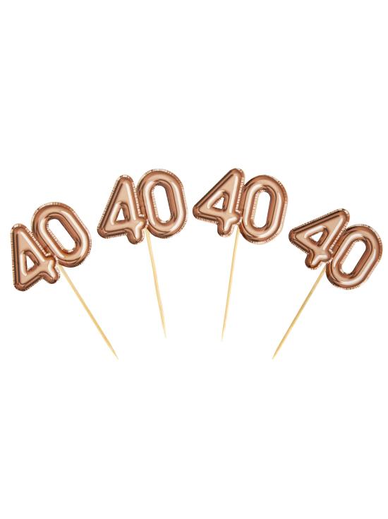20 toppers decorativos "40" en oro rosa - Glitz & Glamour Pink & Rose Gold