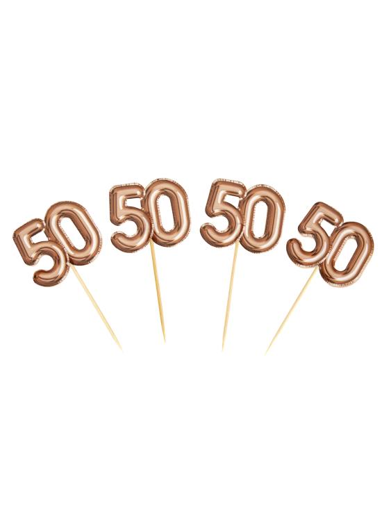 20 toppers decorativos "50" en oro rosa - Glitz & Glamour Pink & Rose Gold