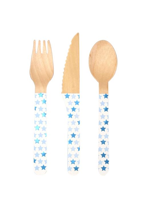 24 cubiertos de madera - Blue Star