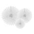 3 Abanicos de papel decorativos blancos (20-30-40 cm)