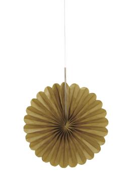 3 Abanicos de papel decorativos dorados (15,2 cm) - Línea Colores Básicos