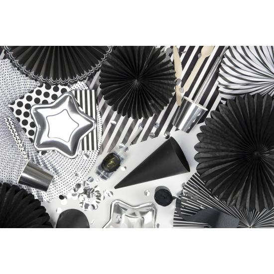 3 Abanicos de papel decorativos negros (20-30-40 cm)