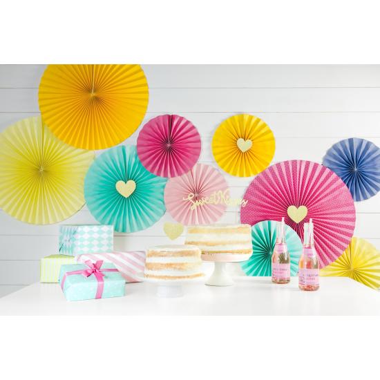 3 abanicos de papel decorativos rosas pastel