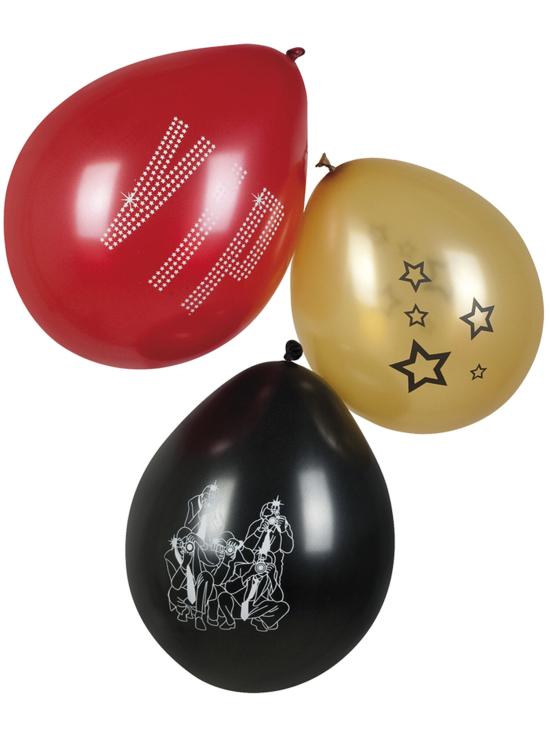 3 globos para fiesta VIP colores surtidos (25 cm) - Elegant Collection