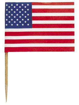 30 toppers decorativos Bandera de USA - American Party