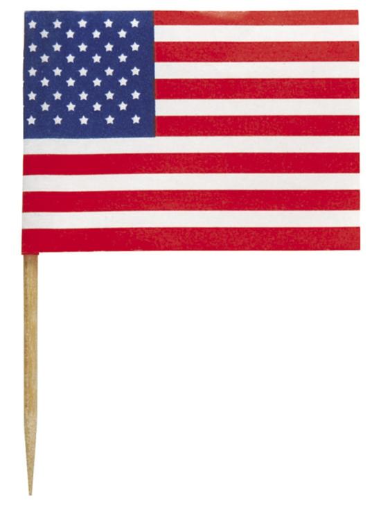 30 toppers decorativos Bandera de USA - American Party