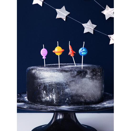 4 velas de cumpleaños - Space Party 4 velas de cumpleaños - Space Party