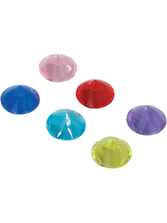 50 Diamantes Decorativos Multicoloridos (1,5 cm) - Acessórios para Festas e Eventos