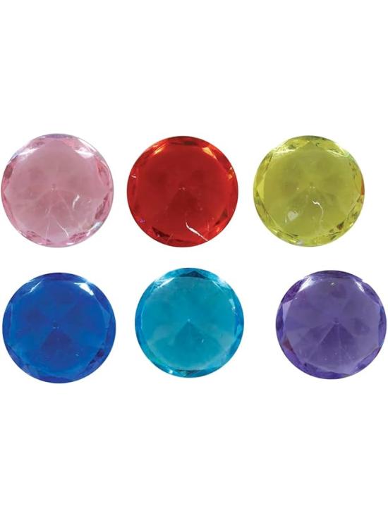50 Diamantes Decorativos Multicoloridos (1,5 cm) - Acessórios para Festas e Eventos