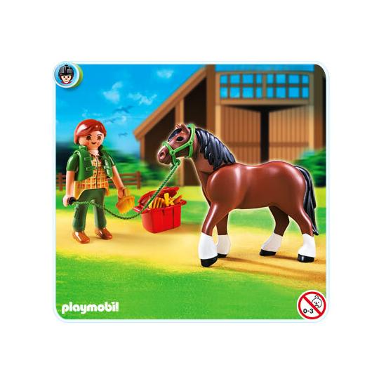 5108 Shire com estábulo vermelho e cinza PLAYMOBIL