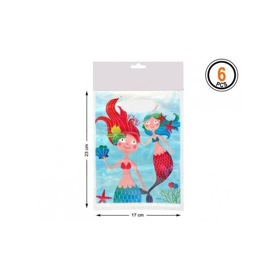 6 sacolas de presente da Pequena Sereia