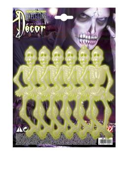 6 esqueletos fluorescentes Halloween