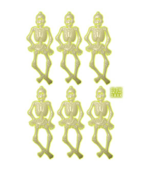 6 esqueletos fluorescentes Halloween