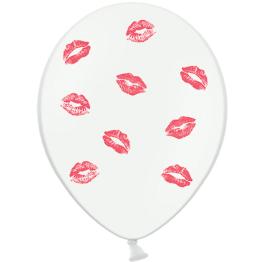 6 globos con besos rojos (30 cm)