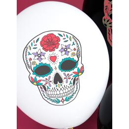 6 globos de Catrina blancos - Día de los muertos