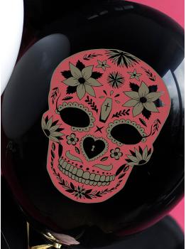 6 globos de Catrina negros - Día de los muertos