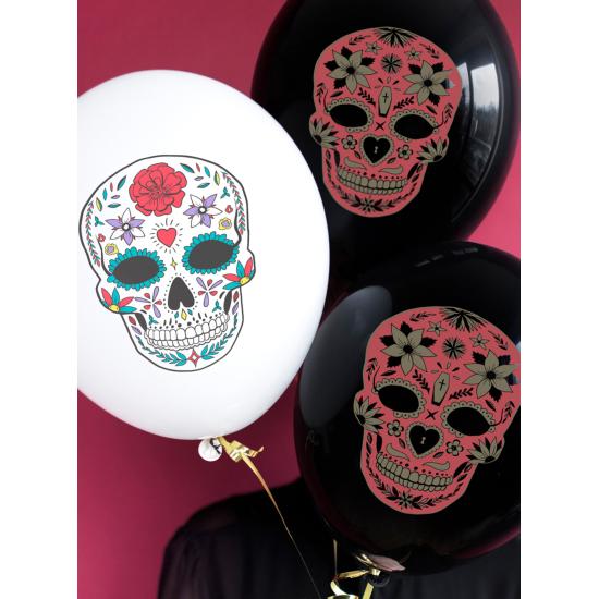 6 globos de Catrina negros - Día de los muertos