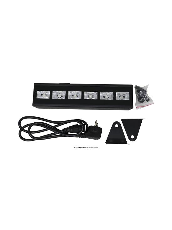 6 Leds Luz negra uv para interior de 6x3 w