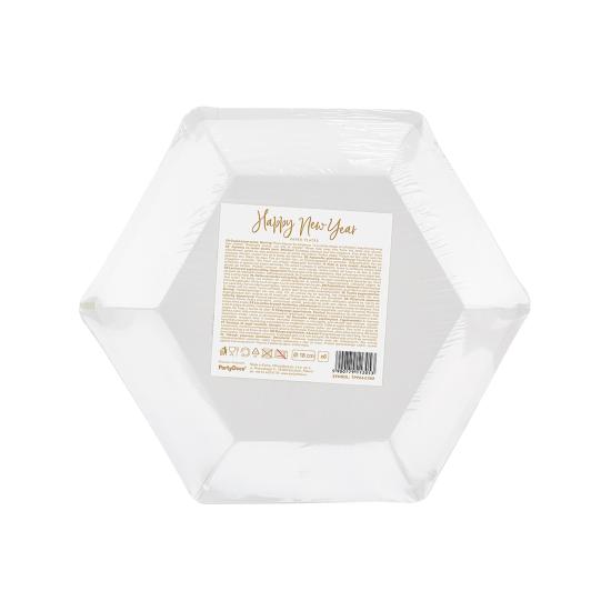 6 platos Fin de Año Happy New Year dorados (20 cm) - Jolly New Year 6 platos Fin de Año Happy New Year dorados (20 cm) - Jolly New Year