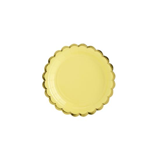 6 platos amarillo pastel de papel (18 cm) - Yummy 6 platos amarillo pastel de papel (18 cm) - Yummy