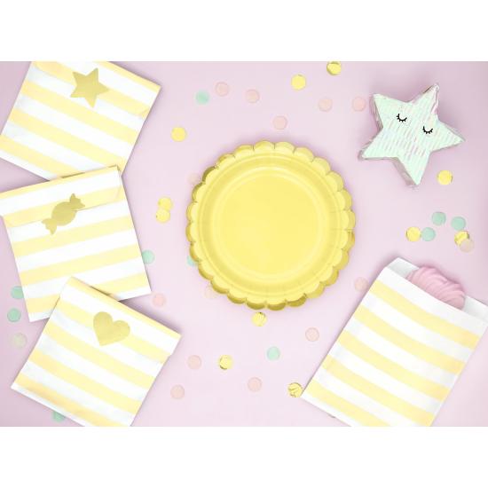 6 platos amarillo pastel de papel (18 cm) - Yummy 6 platos amarillo pastel de papel (18 cm) - Yummy