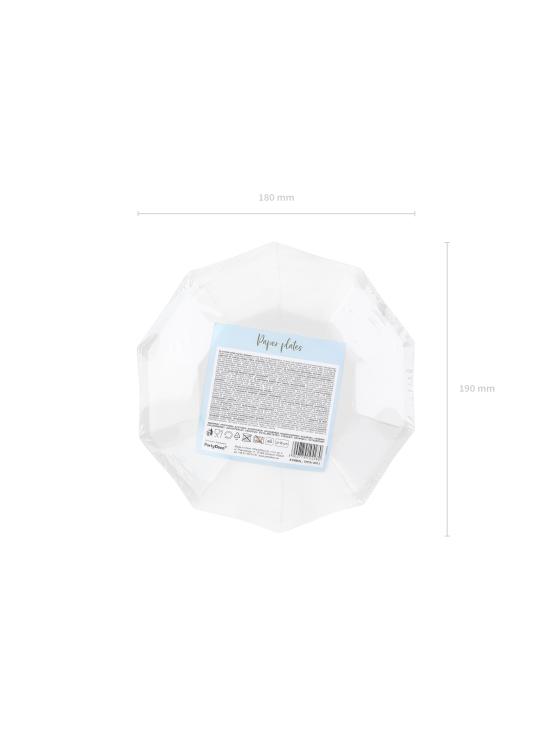 6 platos azul pastel con estrellas doradas de papel (18 cm)